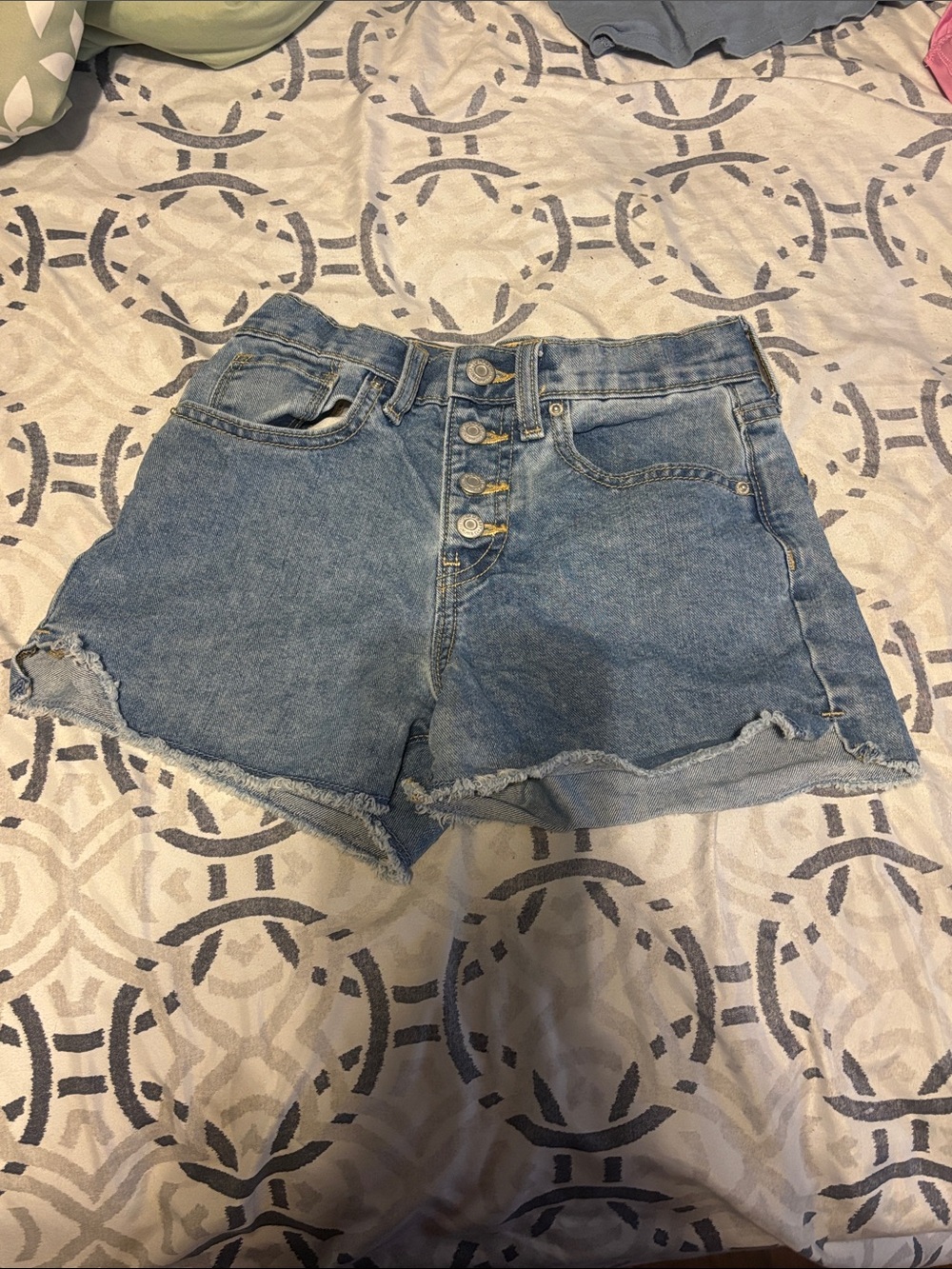 Old Navy Light Blue Button-Front Denim Shorts